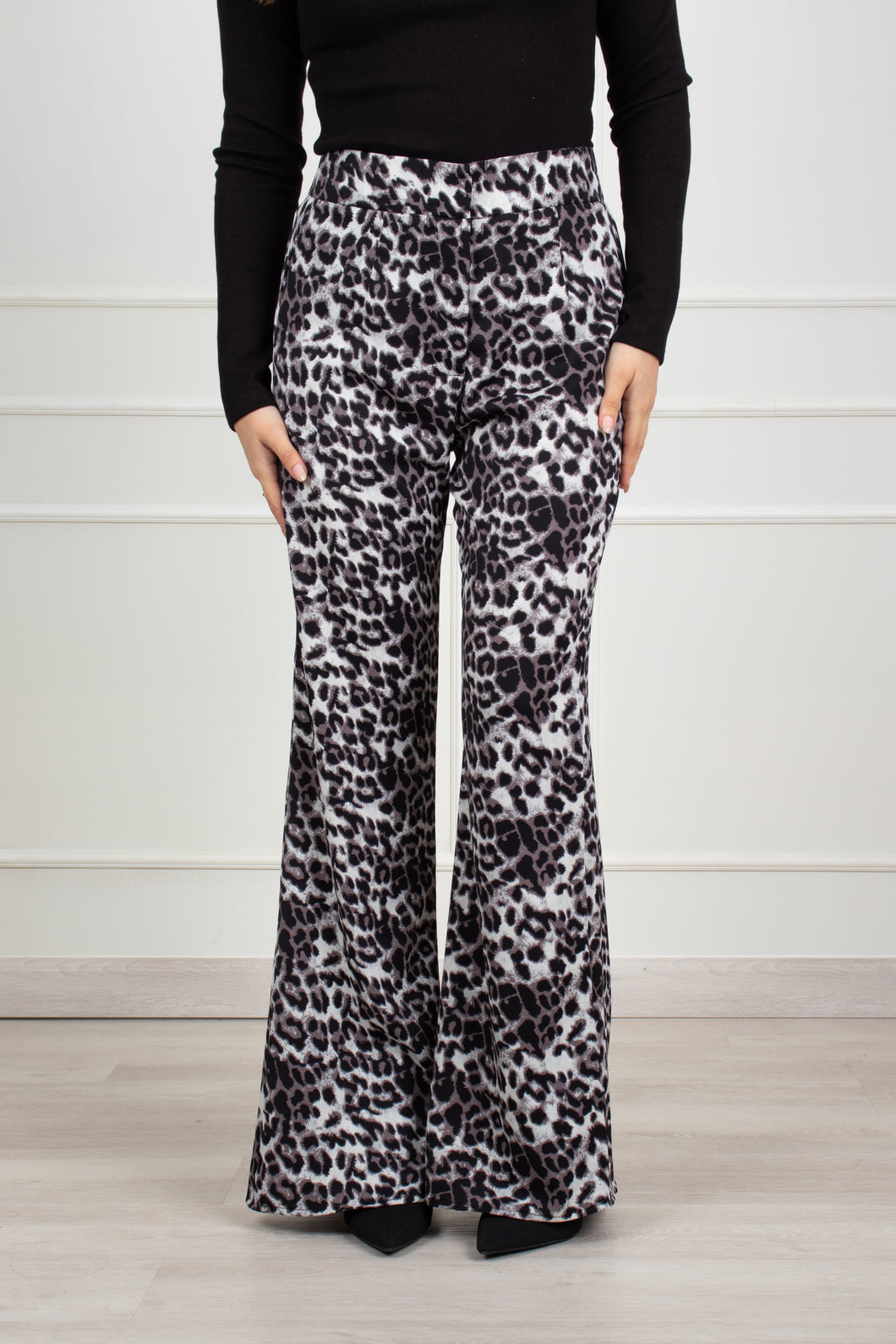 PANTALON VIVIANA ANIMAL PRINT - NEGRO