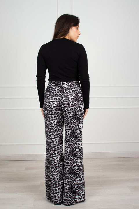 Pantalon Viviana - Animal Print Negro