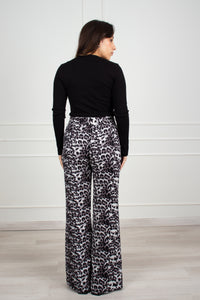 PANTALON VIVIANA ANIMAL PRINT - NEGRO