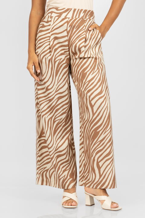 Palazo Cristina - Animal Print Beige