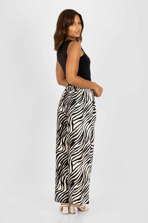 Palazo Cristina - Animal Print Negro