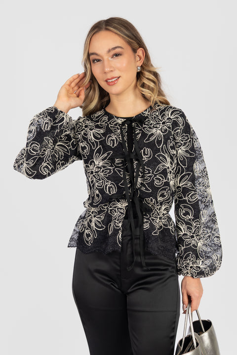 Blusa Lois - Negro Bordado