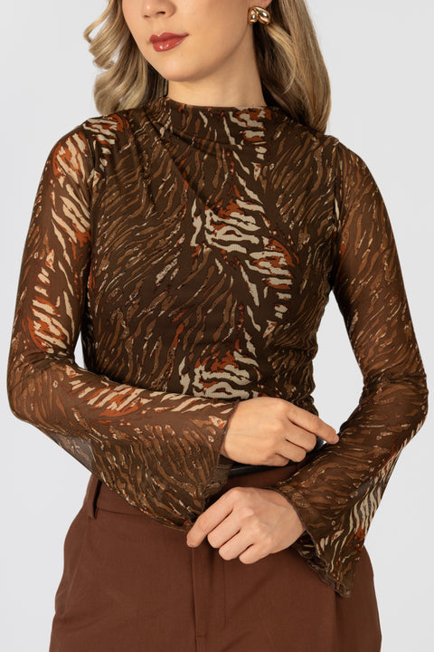 Polo Miriam - Leopardo Chocolate