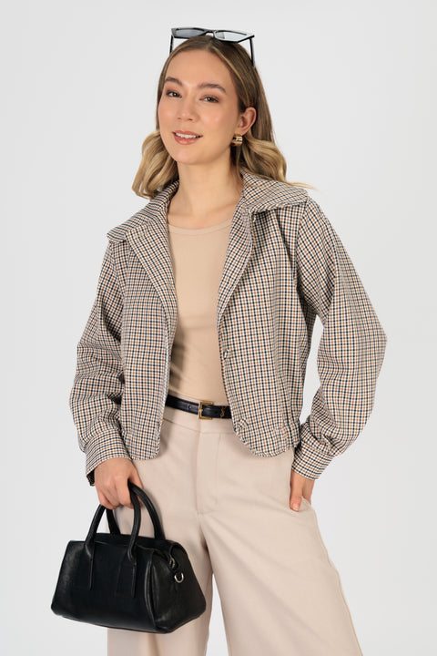 Chaqueta Victoria - Cuadros Camel