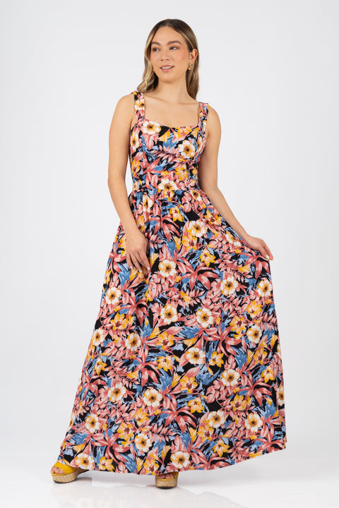 Vestido Rafaella - Negro Flores