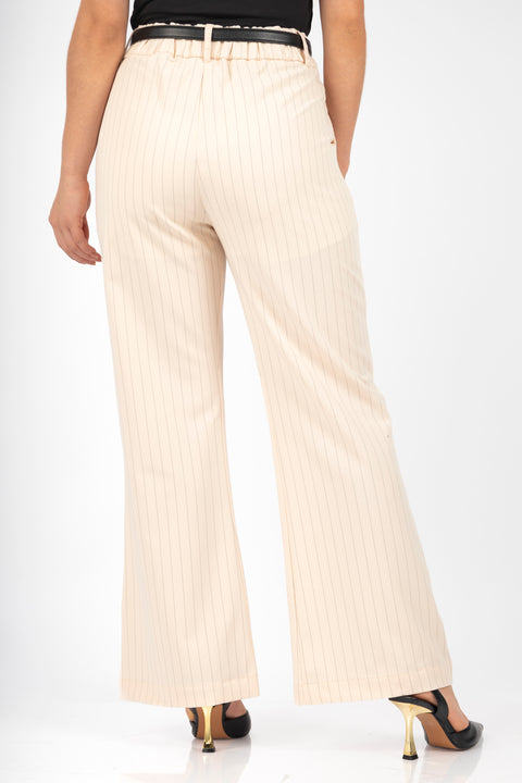 Pantalon Karol Rayas - Crema