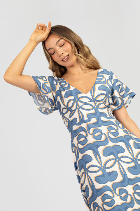 Vestido Lara - Azul Acero