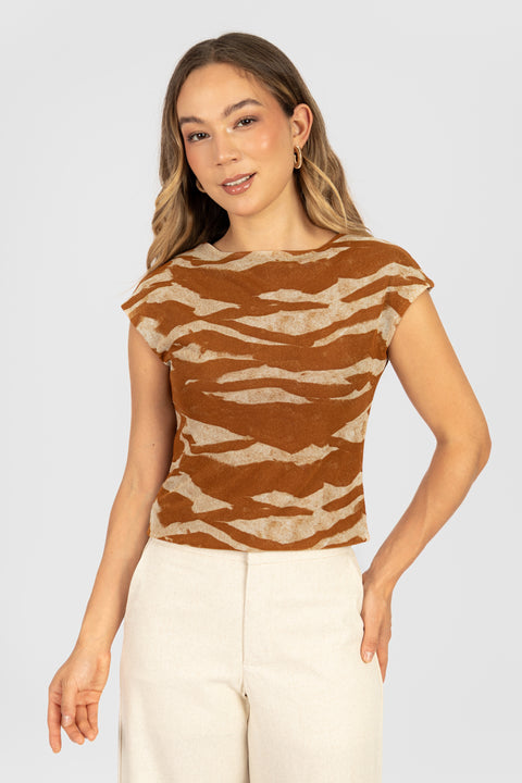 Polo Aida - Camel Animal Print