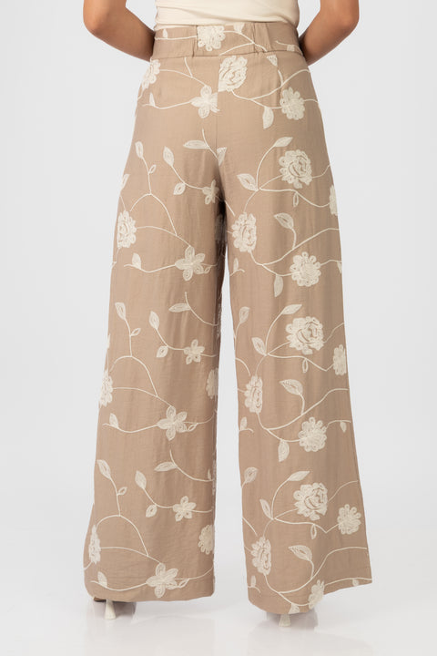 Pantalon Camila - Beige Bordado