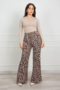 PANTALON VIVIANA ANIMAL PRINT - MARRON