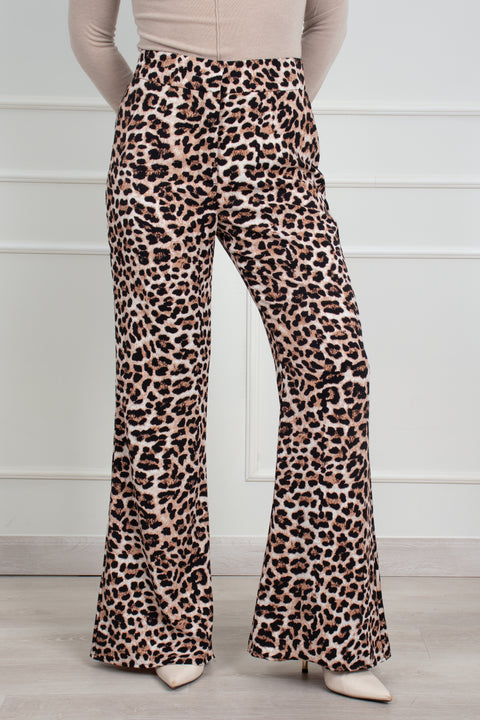 Pantalon Viviana - Animal Print Camel