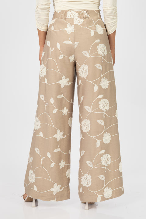 Pantalon Camila - Beige Bordado