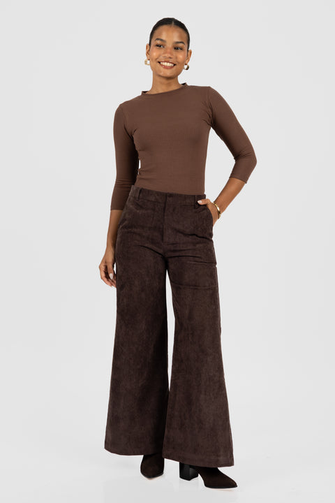 Pantalon Alessia - Marrón Chocolate
