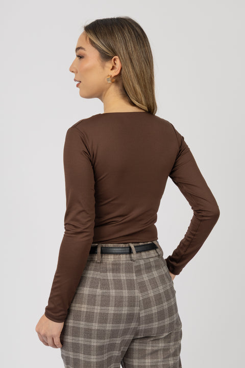 ⁠Pantalón Alba - Marrón cuadros